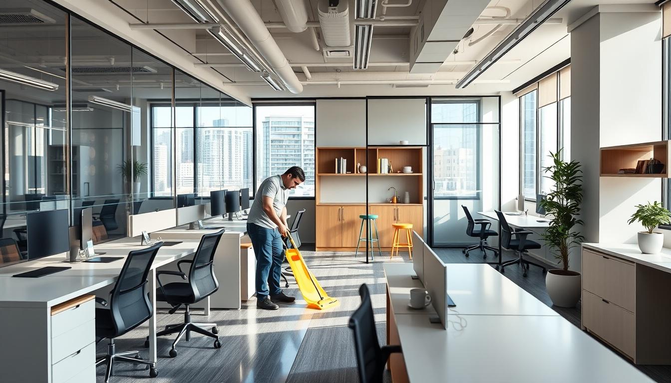 Limpieza práctica para oficinas compactas